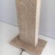 Travertine lamp with brass inlay