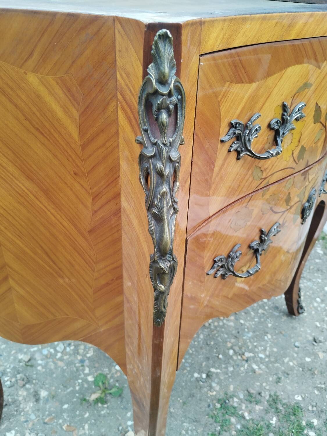 Antique Louis xvi style chest of drawers with marble top