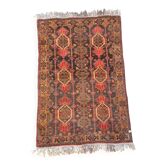 Tapis vintage turkmène noué main en laine laine