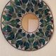 Tiffany stained glass mirror with plant decoration signed B. Nogaro