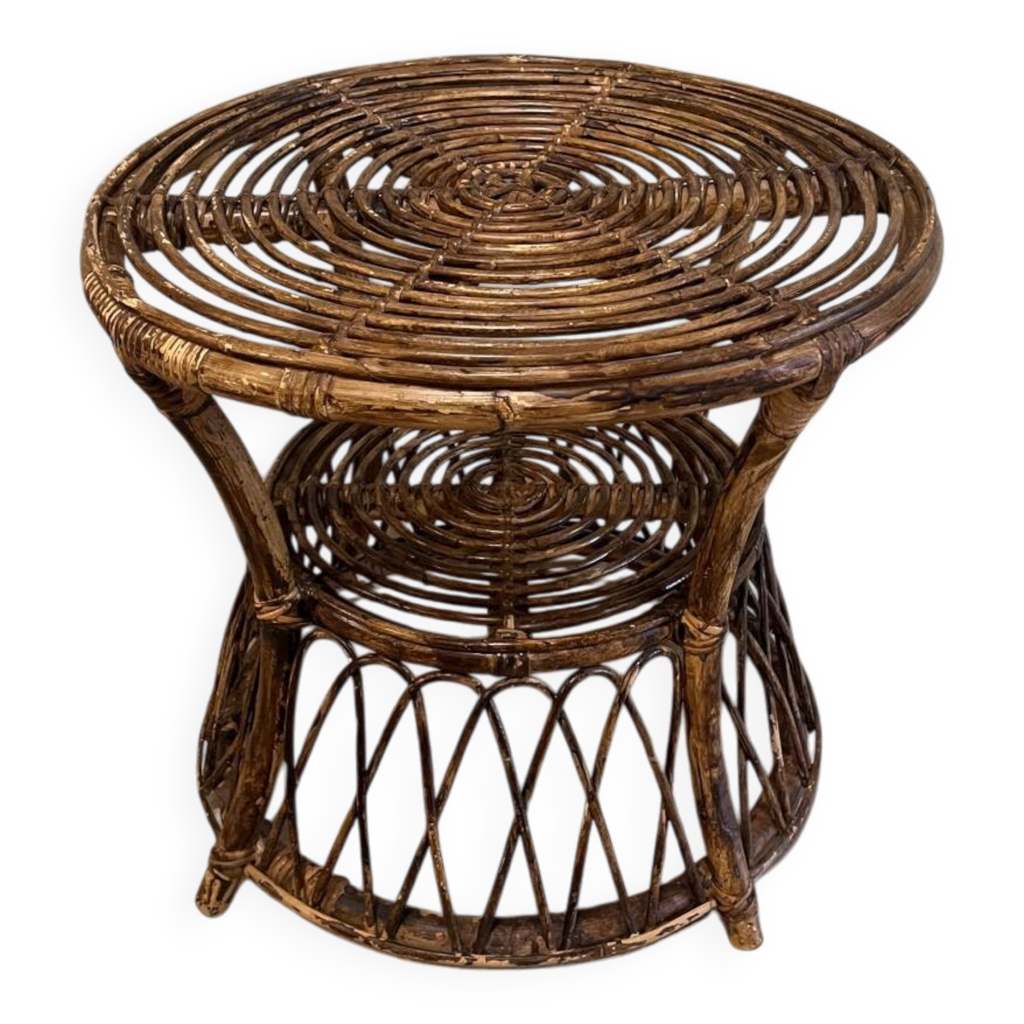 Table ronde en rotin | Selency