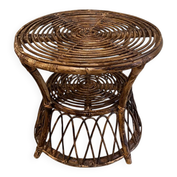 Table ronde en rotin