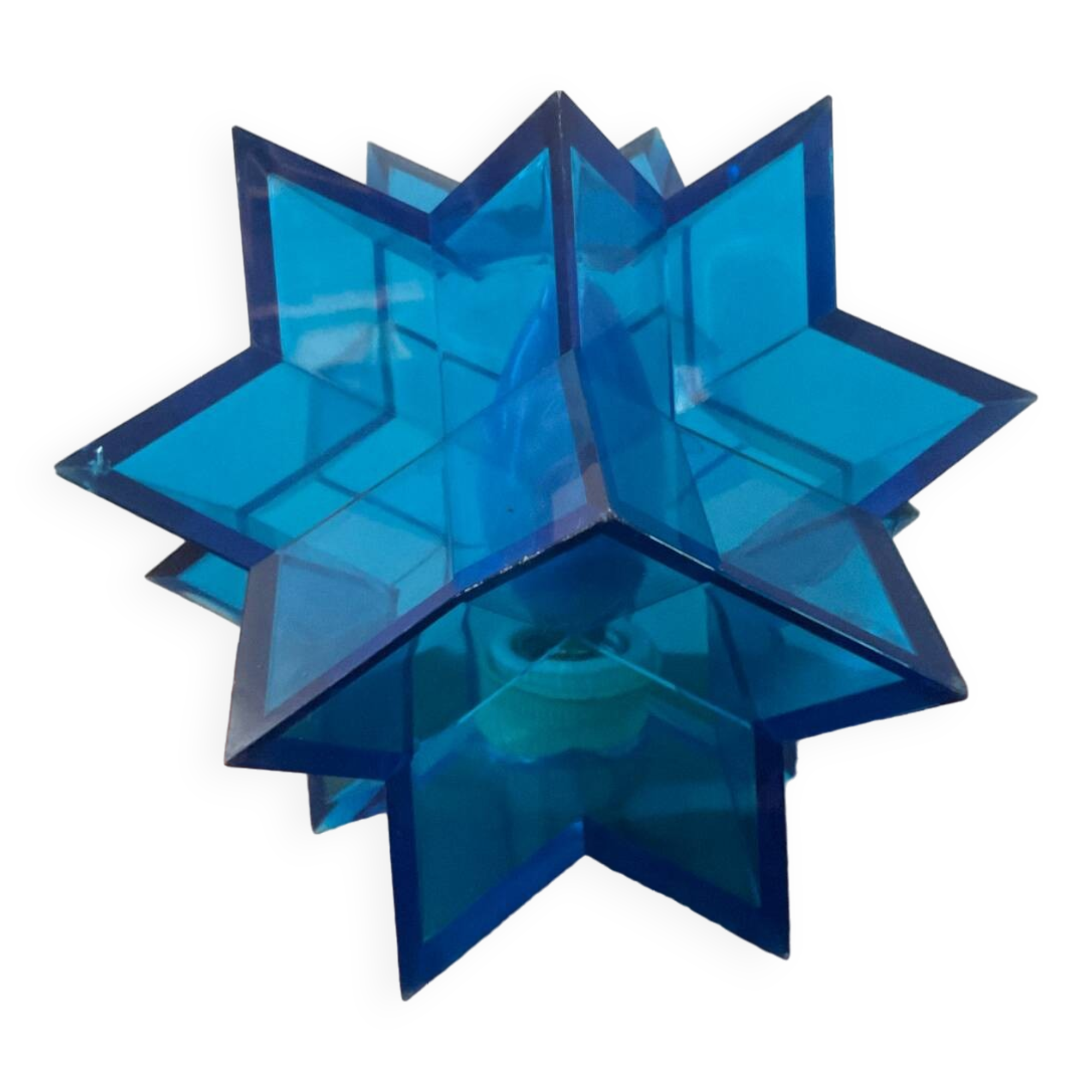 Vintage blue plexiglass star lamp