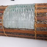 Pair of wooden and glass slats sconces
