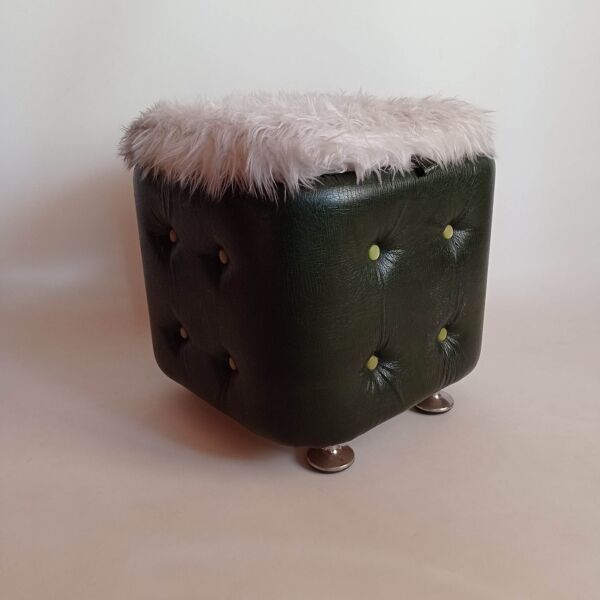 Pouf avec rangements des années 70