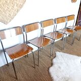 5 Marbled brown formica chairs