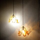 Pair of Murano glass tulip suspensions from 1970.