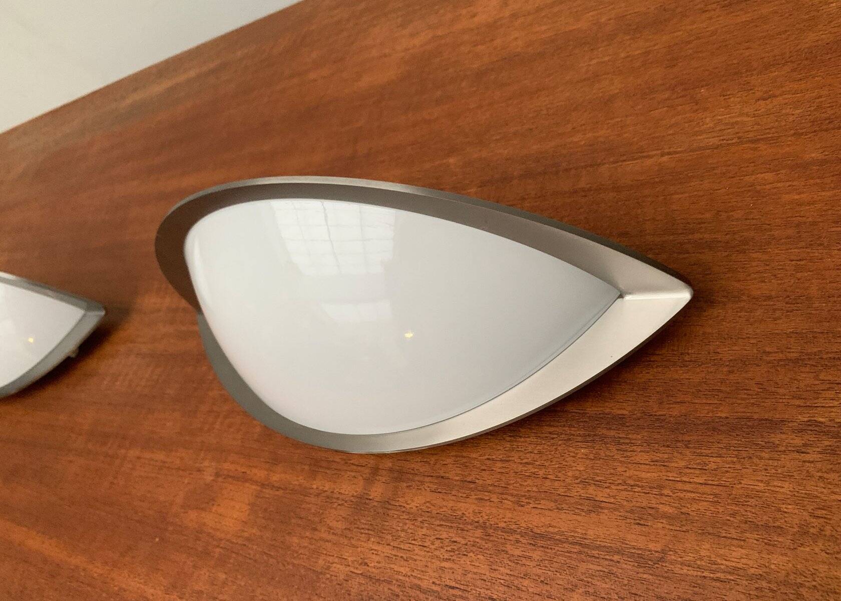 Postmodern German wall lamps from the space age by Glashütte Limburg, set of 2