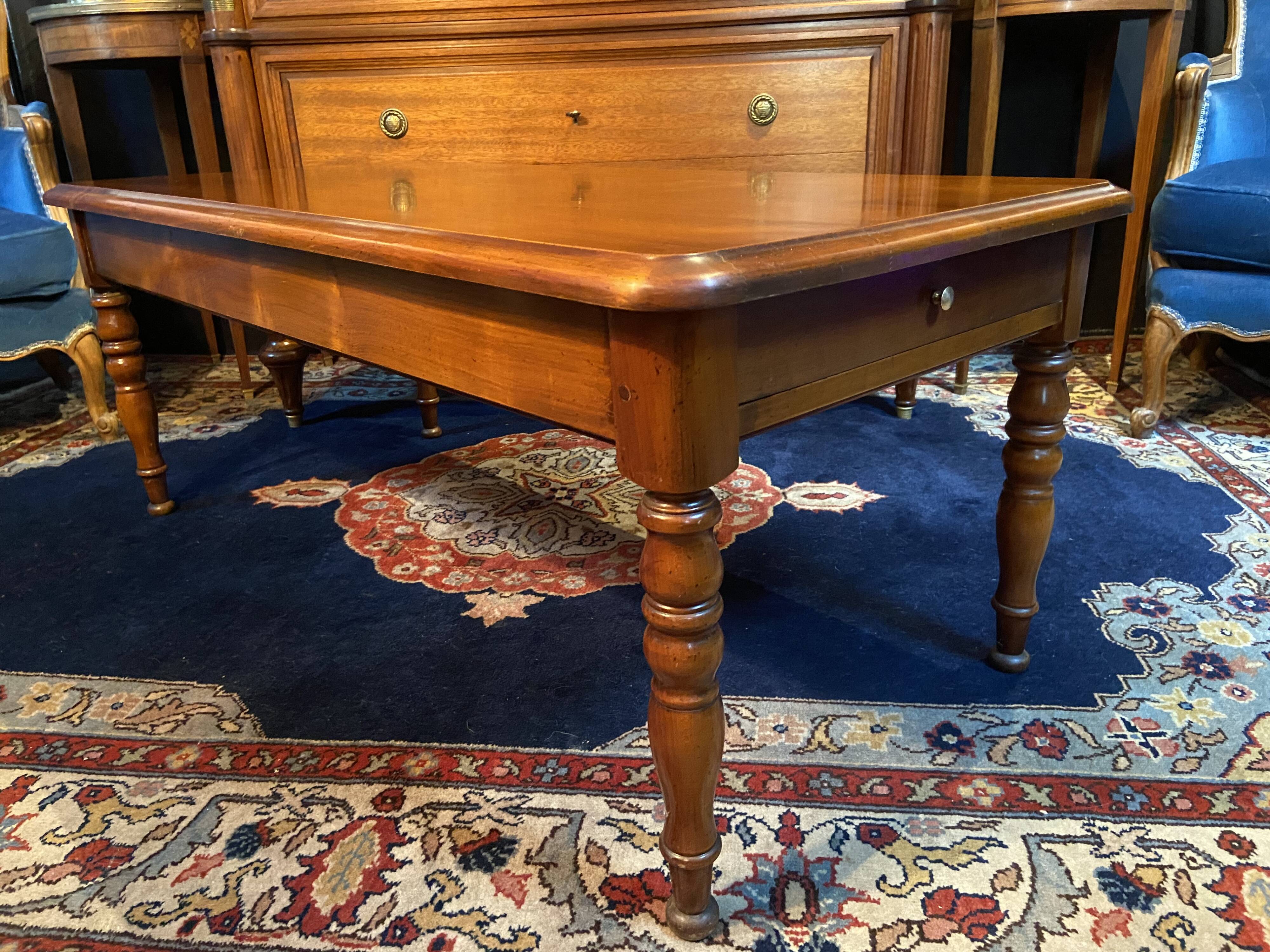 Solid cherry wood coffee table with 2 drawers