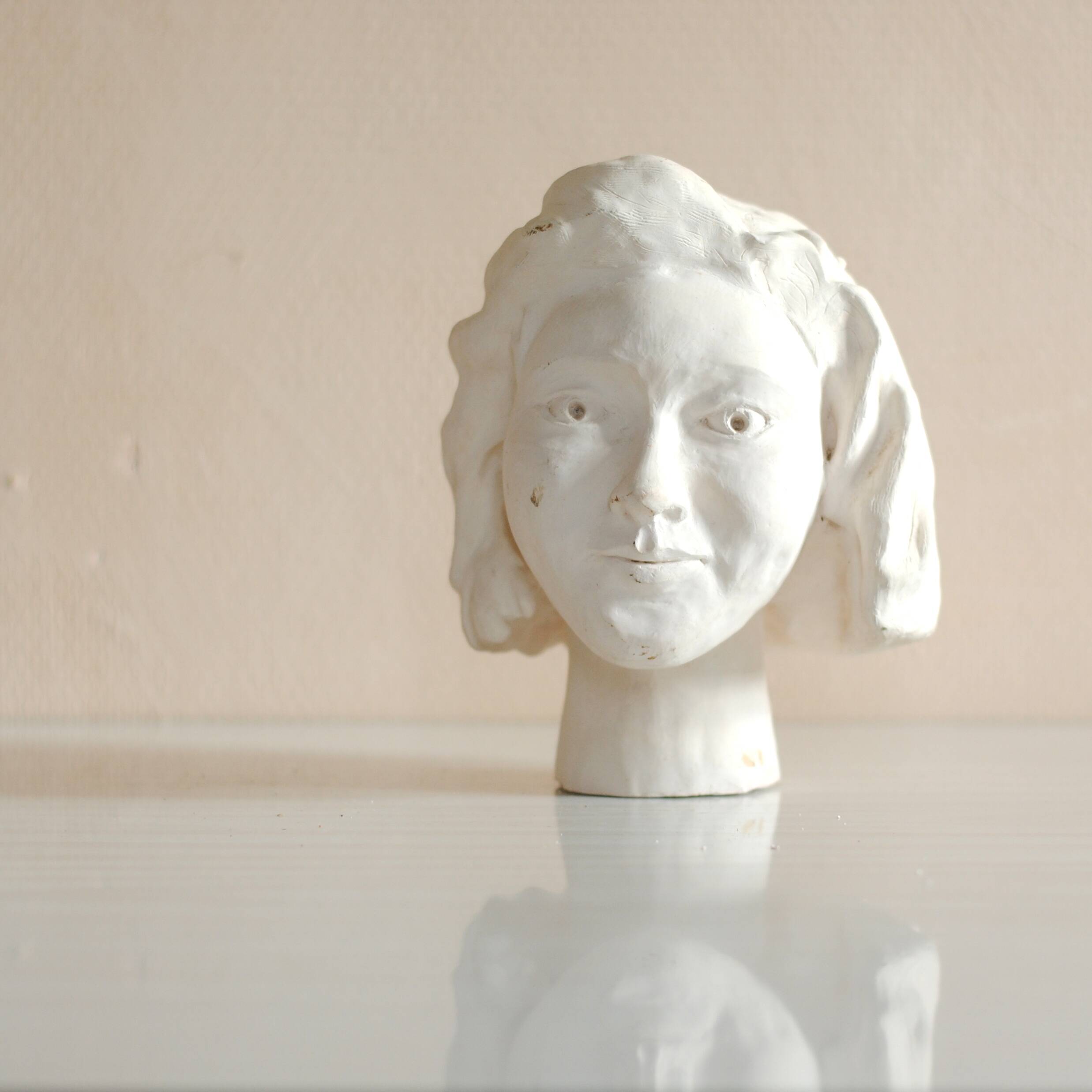 Plaster head sculpture