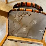 Suite of 6 self velvet striped chairs.