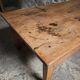 Antique cherry coffee table, rustic farmhouse table with drawer, circa 1750–1800.