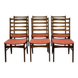 Set of 6 Danish teak chairs with fabric seats - 1960s