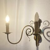 Solid Dutch bronze chandelier with two appliques