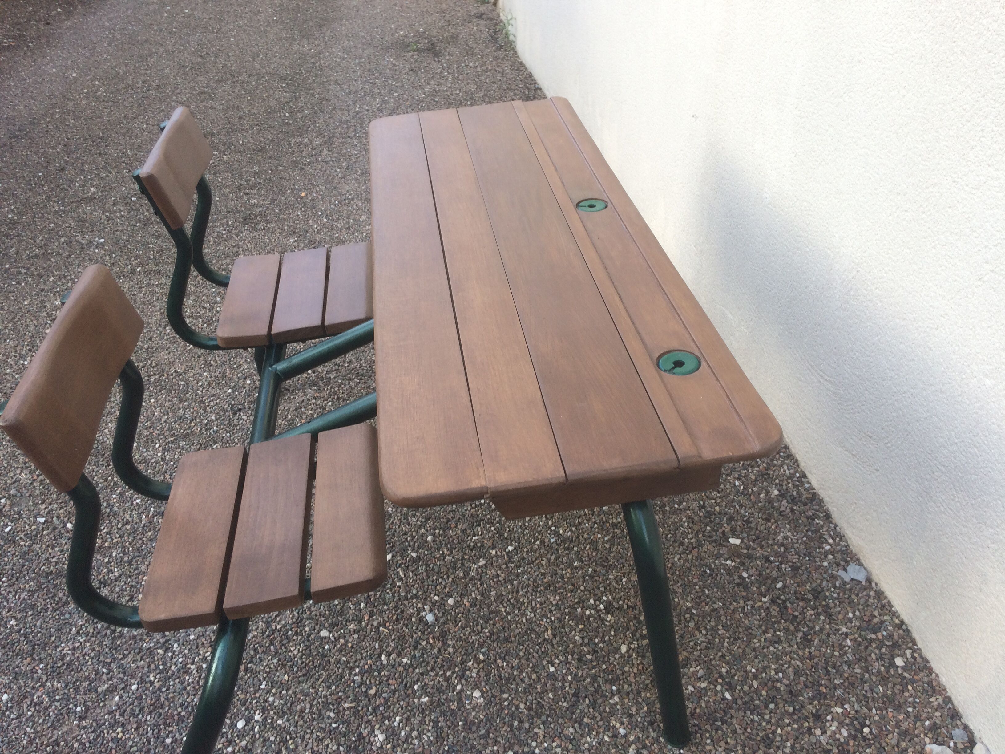 Old double student desk