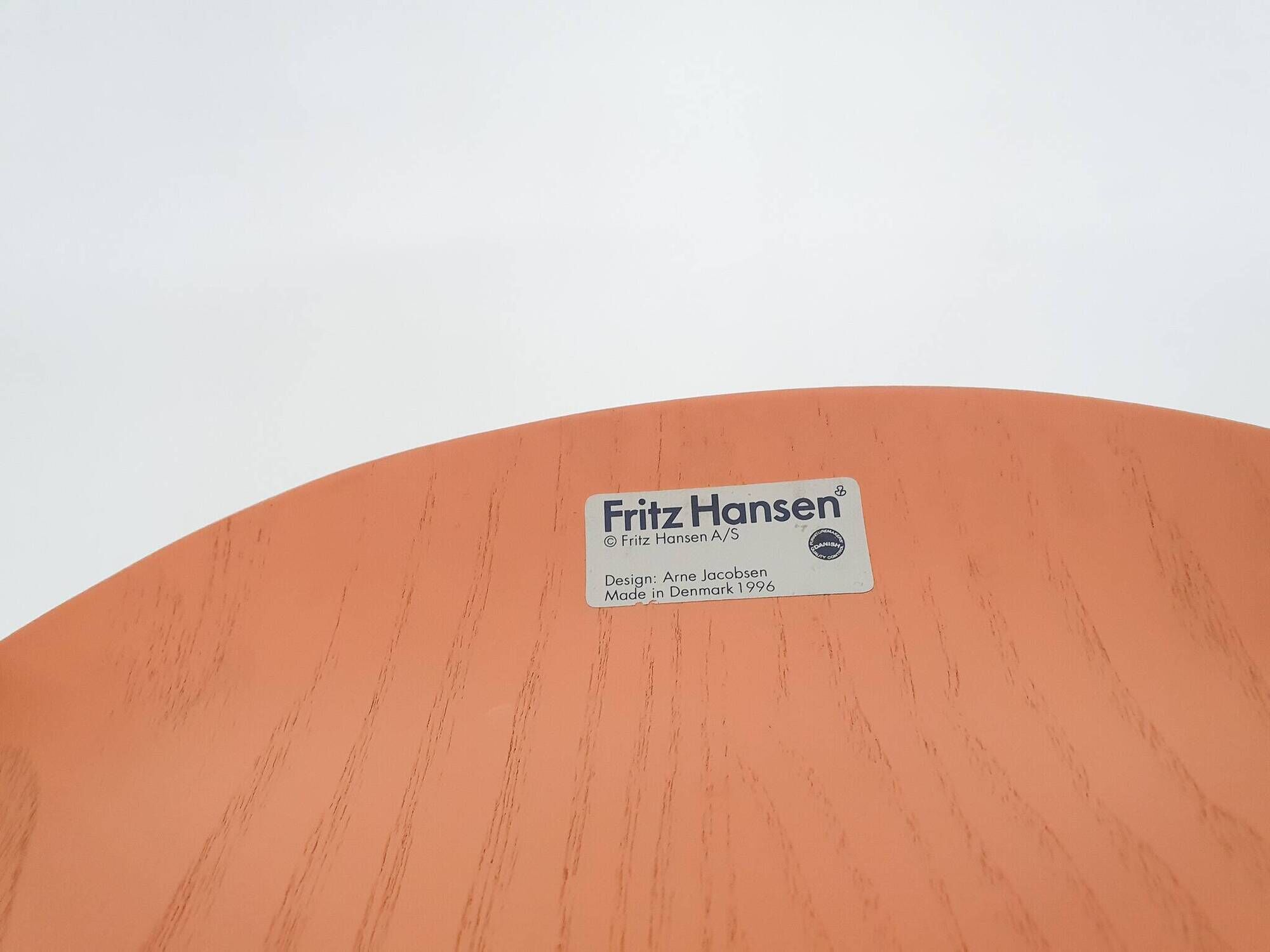 Arne Jacobsen for Fritz Hansen peach wooden "Ant" chair, Denmark 1996