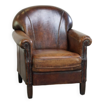 armchair made of sheep leather with a wonderful patina and good seating comfort