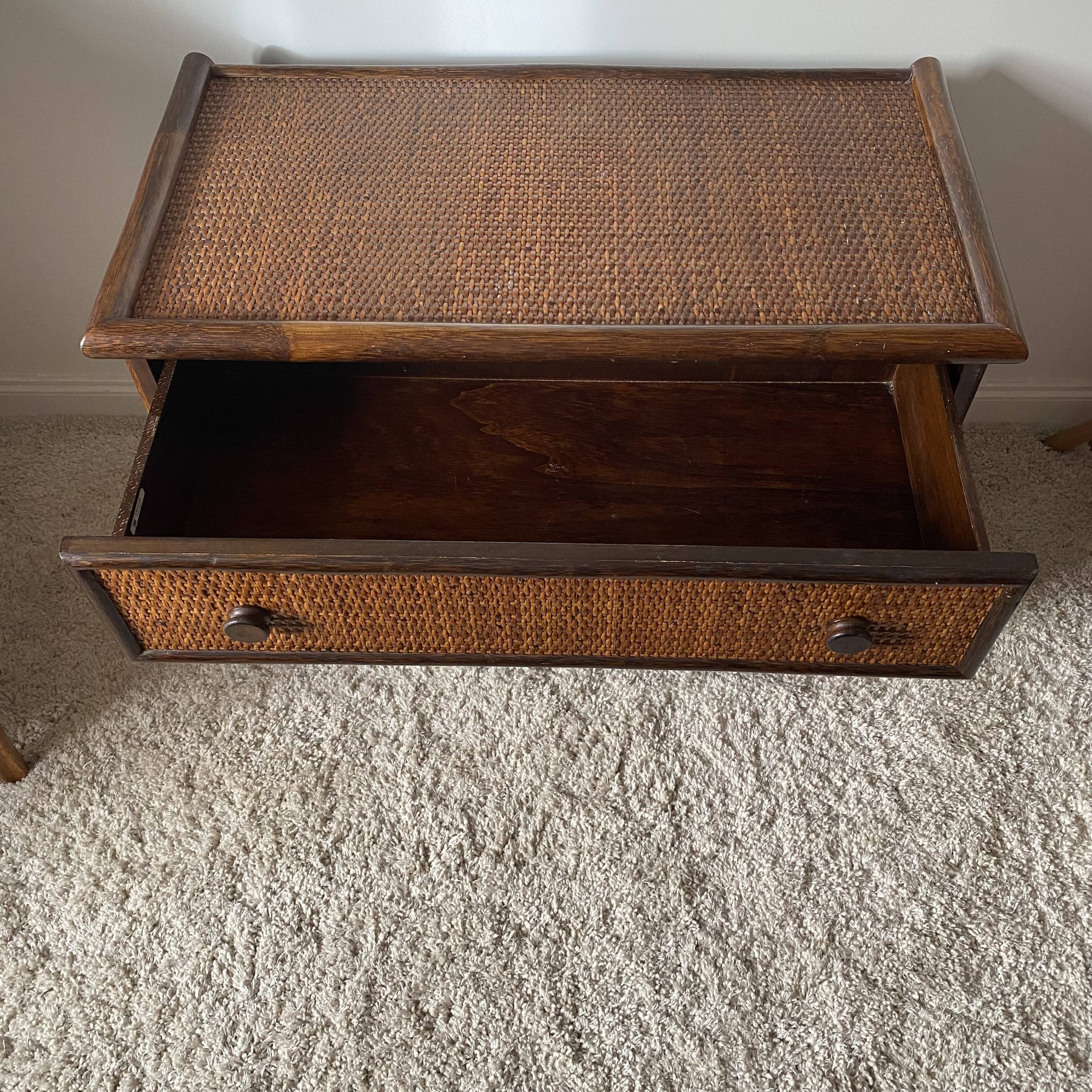 Commode en rotin et bambou Maugrion Roche Bobois
