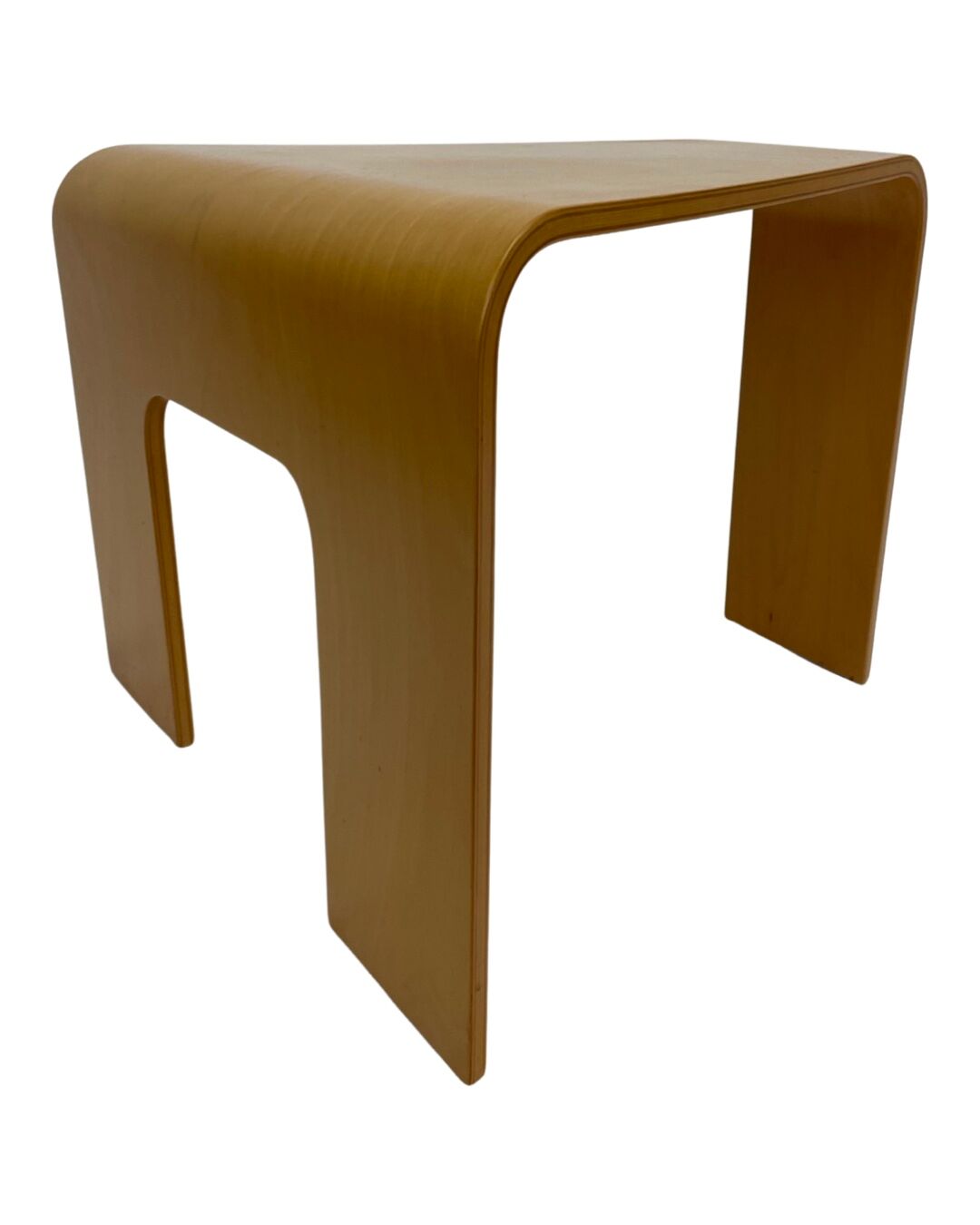 Table d’angle en bois courbé moderne du milieu du siècle années 1970