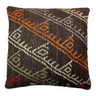 Housse de coussin kilim turc vintage, 55 x 55 cm