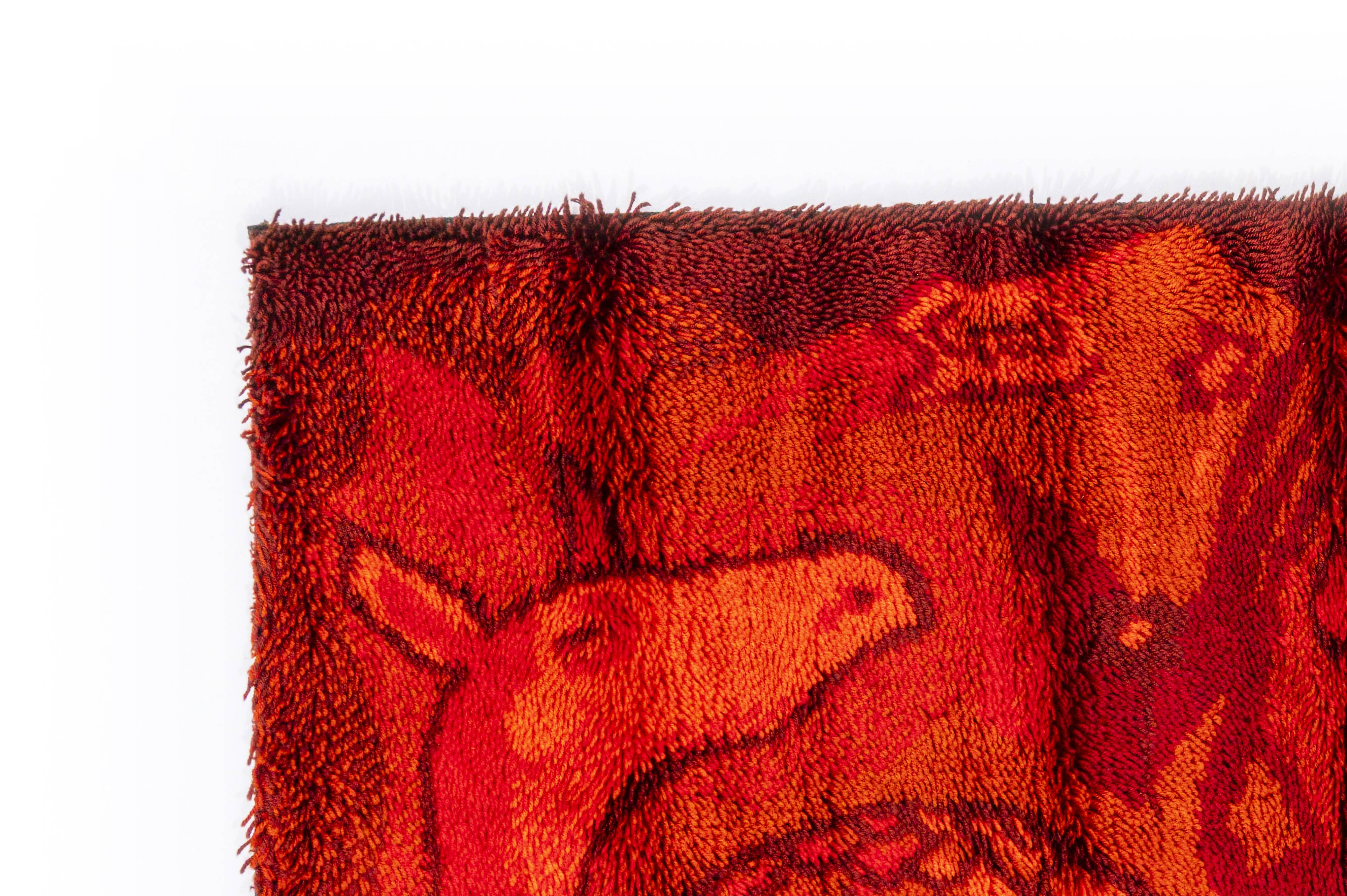Scandinavian 20th century modern rug by Ege Rya. 138 X 95 cm (54 X 37 in).