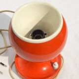 Lampe orange métal à poser space age des années 60/70