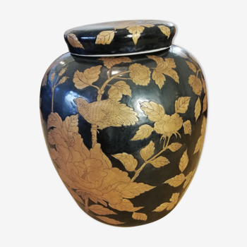 Vase chinois à motifs de fleurs et oiseaux