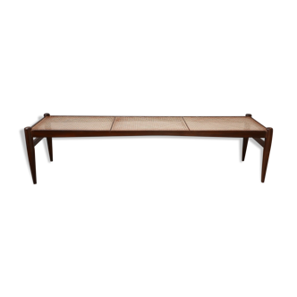 Swedish mid-century long cane bench