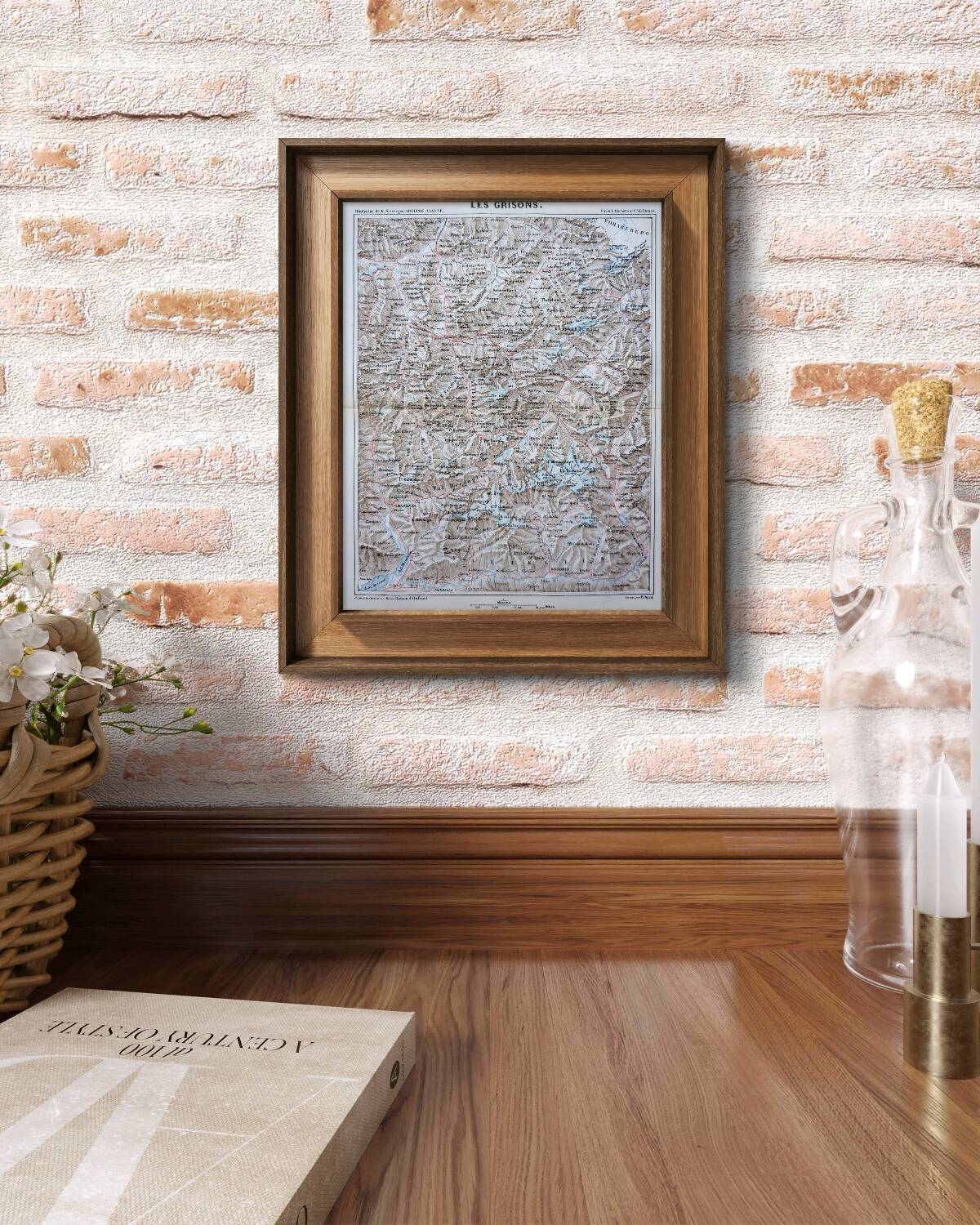 Imprimée en 1844, les Grisons, Suisse.