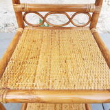 Rattan and bamboo bedside table
