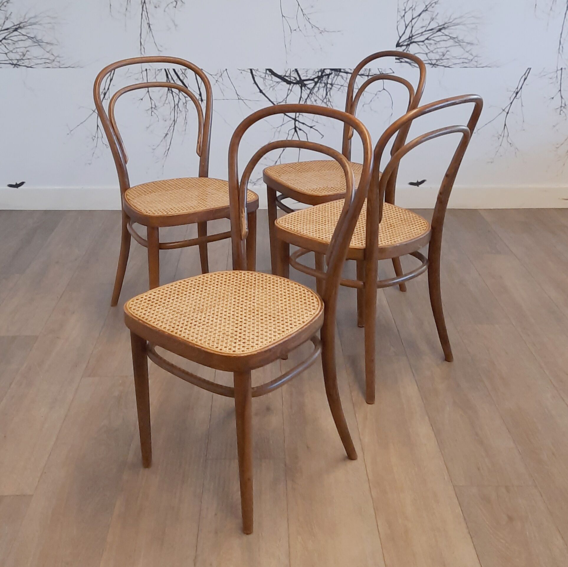 Set of 4 No. 214 R chairs by Michael Thonet for Thonet, 1970s