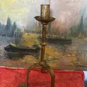 Golden wrought iron candlestick