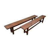 Pair of benches for rustic farmhouse table 1950