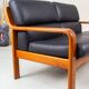 Vintage Two-Seater Teak and Leather Sofa by Olsen & Laursen, 1980s