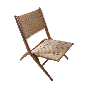 Chaise pliante en corde pliante vintage