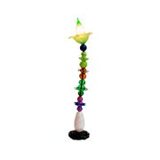 Set of three sculptural multicoloured glass floor lamps in a modernist style.