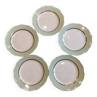 5 fine earthenware dinner plates Joliette L'Amandinoise