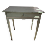Small vintage 50s wooden side table in sage green.