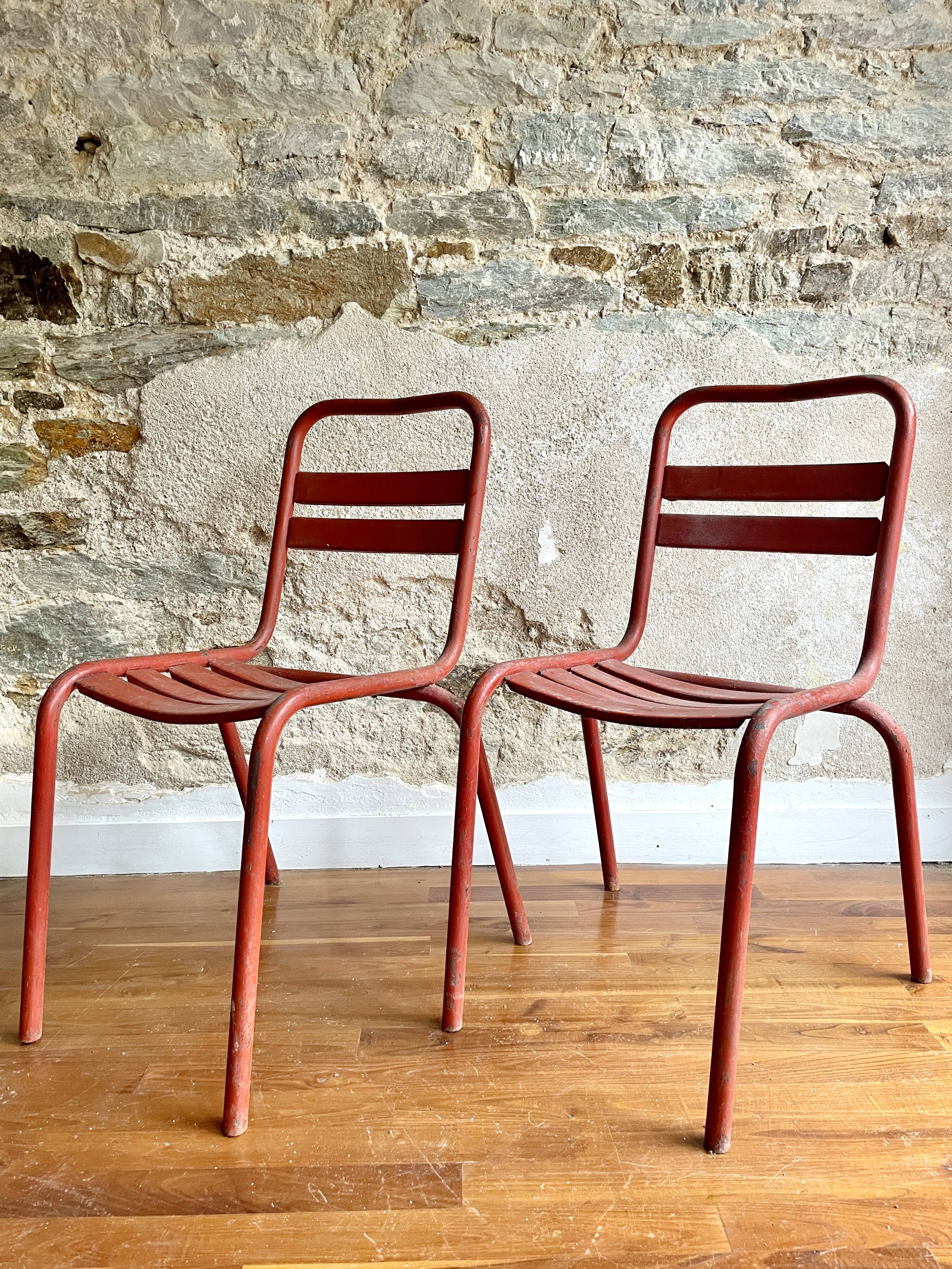 Paire de chaises style Tolix 1950