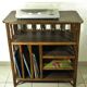 70s rattan hi-fi cabinet