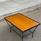 Table basse scandinave vintage bois et acier noir 1960
