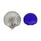 Shell Butter Bowl Caviar Holder Chrome Blue Glass Vintage