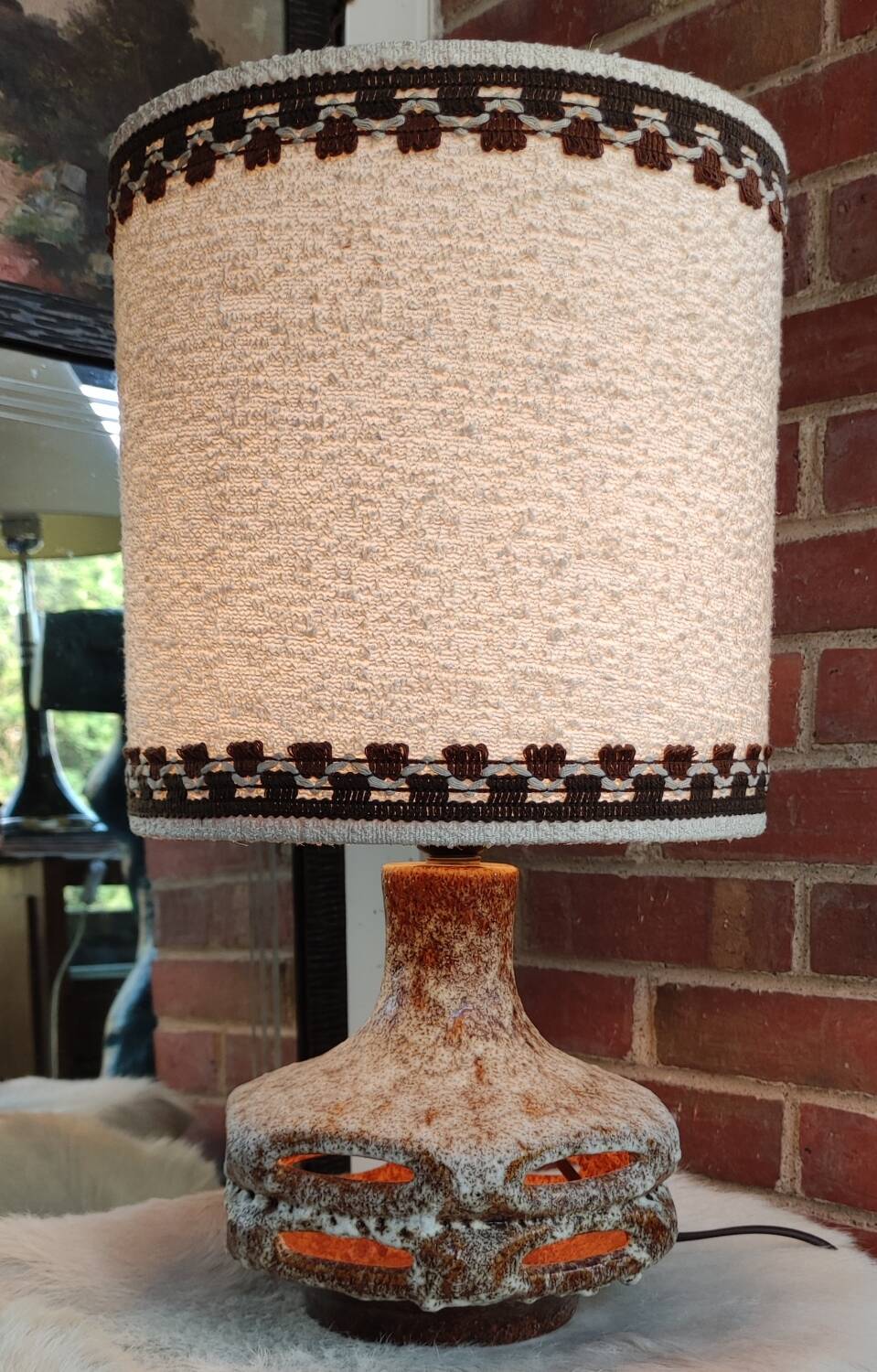 Vintage stein keramik west germany ceramic table lamp/1960s