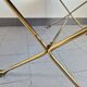 Vintage 1970 coffee table in bronze & glass with goat's foot legs 70s chic