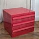 Kartell 4602 Simon Fussell – modular furniture with 3 drawers, red, Italy, 1970.