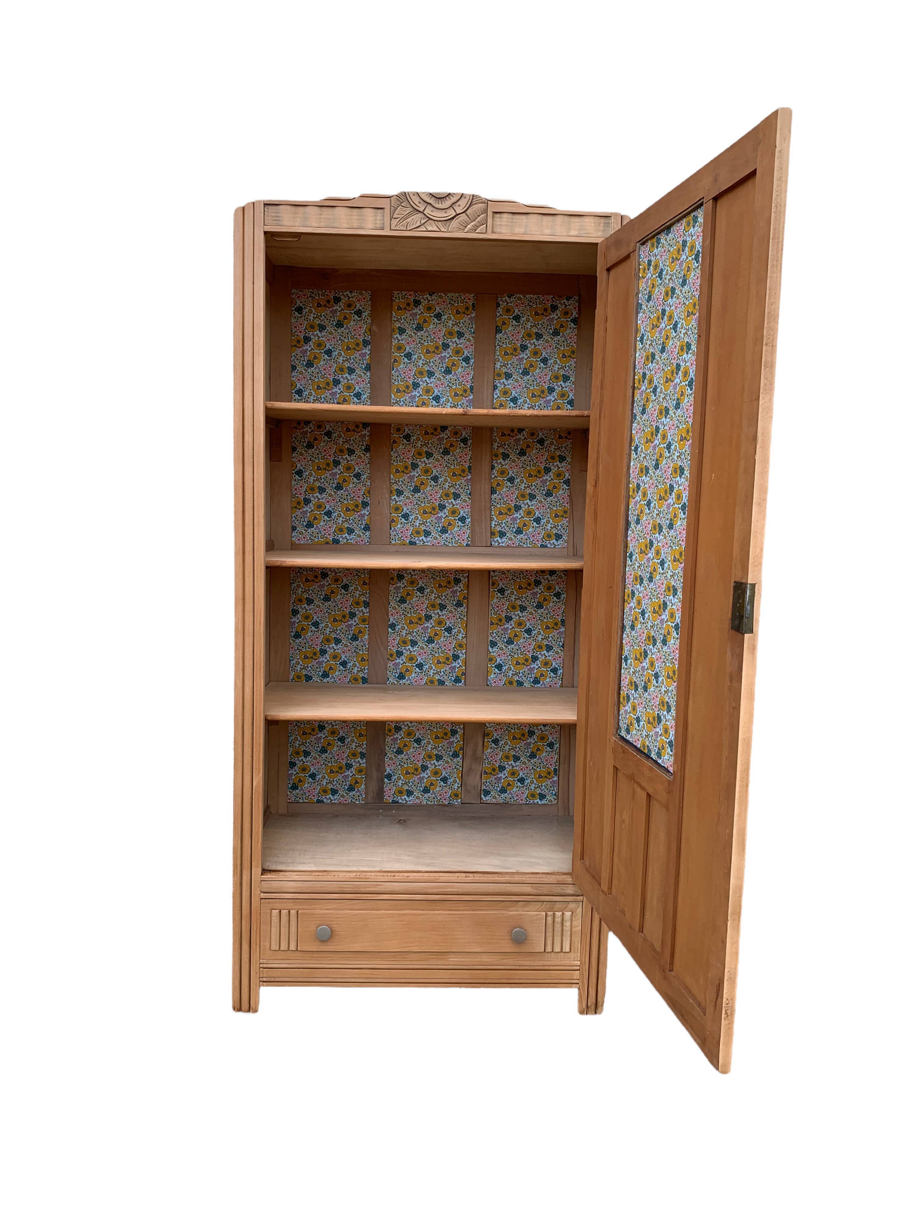 Parisian wardrobe art deco wood brut