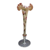Vase soliflore en pâte de verre et étain de G. Lasserre