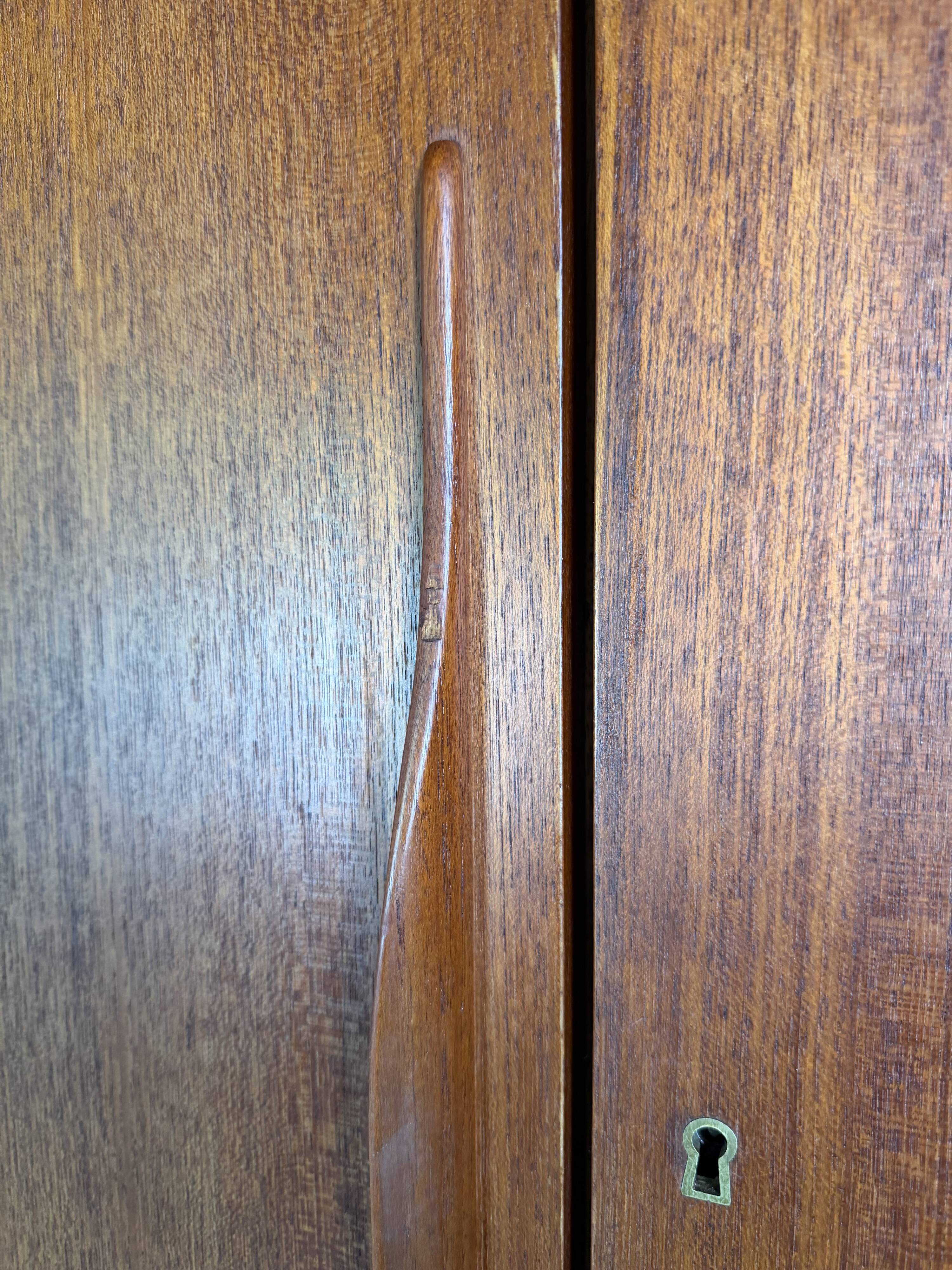 Vintage Scandinavian wardrobe in teak
