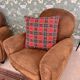 Large tartan cushion
