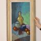 Original Swedish oil on canvas from the mid-1960s "Still Life with Bottles and Fruits" by Kurt